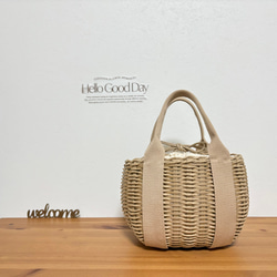 バイカラーかごバッグ かごバッグ favori kanae 通販 13607492｜Creema