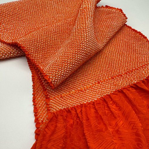 目玉商品】6634正絹総絞り帯揚げ＆重ね衿 帯締めセット 成人式