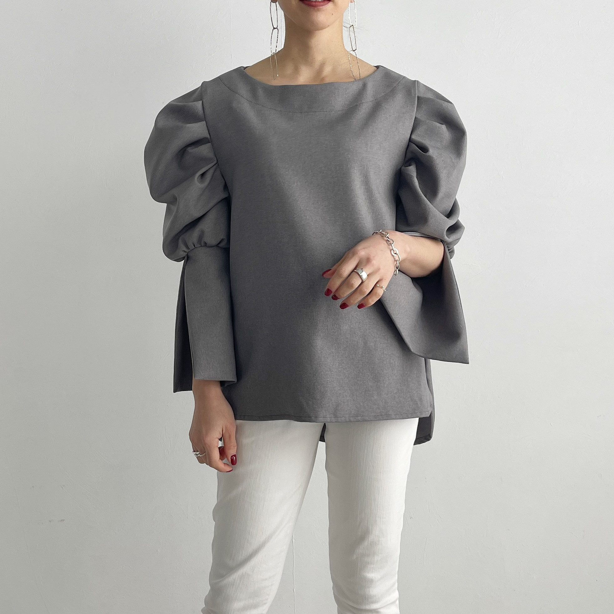 パフスリーブトップス2.0(gray）