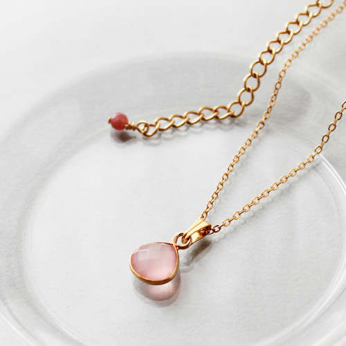 大人可愛い2点セット!】ピンクカラーネックレスセット！ 再販 くすみ