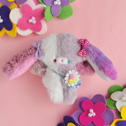 ユメカワJUNKちゃん☆うさぎ ぬいぐるみ 手のひらサイズ ロップイヤー④ いちごちゃんフワフワロップイヤー♡手のひらサイズ うさぎ