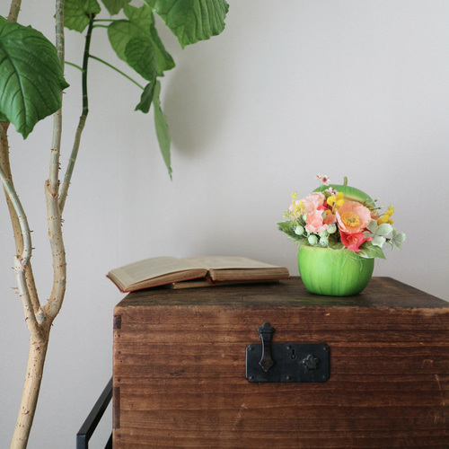 実物大 青りんごのアレンジメント アートフラワー Bleu du ciel