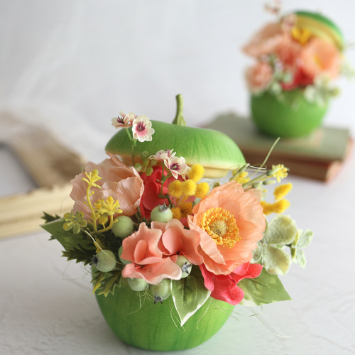 実物大 青りんごのアレンジメント アートフラワー Bleu du ciel