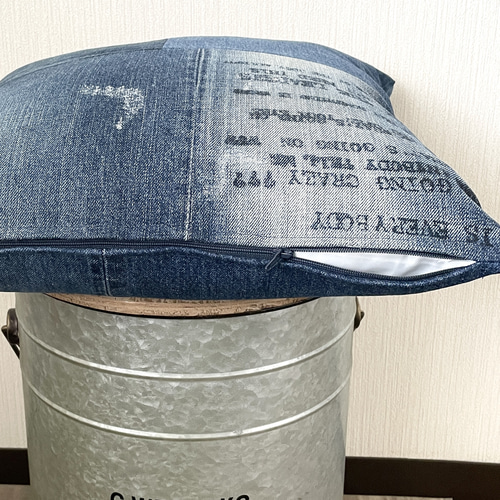 デニムクッションカバー ハンドメイド ジーンズ リメイク