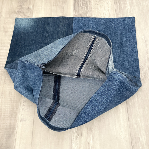 デニムクッションカバー ハンドメイド ジーンズ リメイク