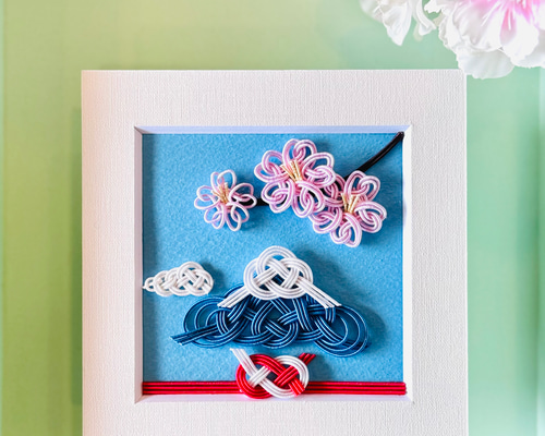 桜と富士山の刺繍フレーム　ハンドメイド 刺繍アート インテリア 814d46e0ff3398049d0680c65e2bb5