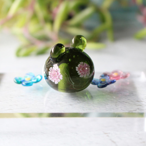 在庫処分セール＊ガラスのカエル ミニチュア蛙の置き飾り その他