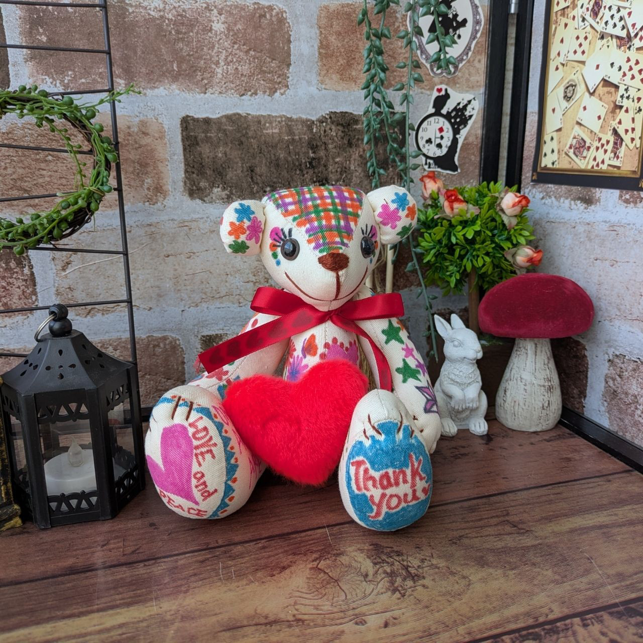 お絵描きベア（２５ｃｍ）【moko* hand made bear】