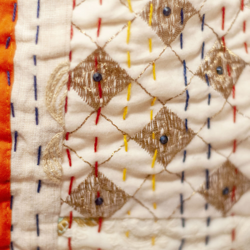 女性用手刺繍シルクジャケット インドシルクサリー パッチワーク 長袖