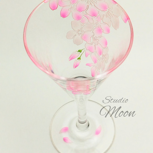 カクテルグラス 桜 ✿デザインB グラス 工房 月 通販｜Creema