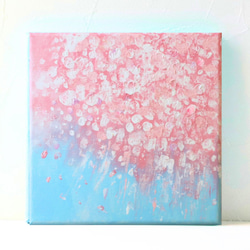 特集掲載【受注制作】【原画】抽象画 桜 舞う 18cm角（S0サイズ） 絵画