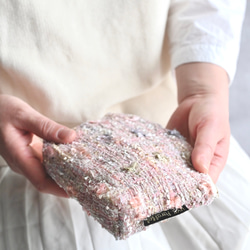 尾州ファンシーツイードのラウンドポーチ 5枚目の画像