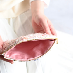 尾州ファンシーツイードのラウンドポーチ 8枚目の画像