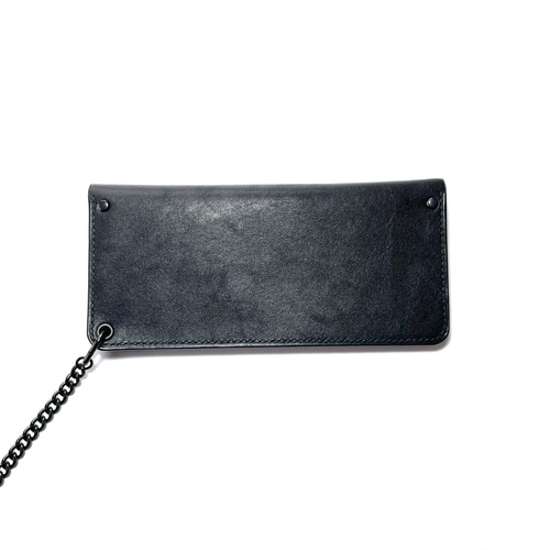 トラッカーウォレット(ブラック)サドルレザー　タロンジッパー　真鍮金具 トラッカーウォレット ダールブラック金具 UKホースフロントレザー