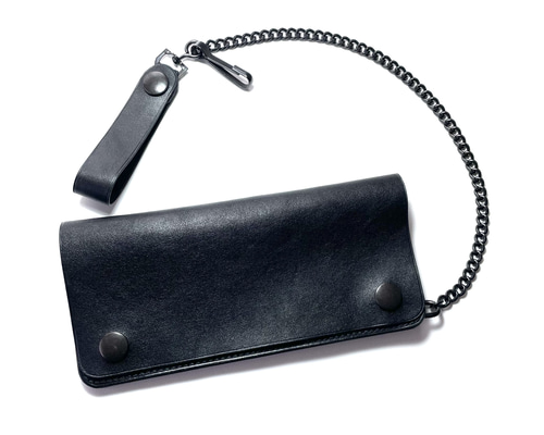 ご注文品　ミドルトラッカーウォレット　ダールブラック　ホースハイド トラッカーウォレット ダールブラック金具 UKホースフロントレザー