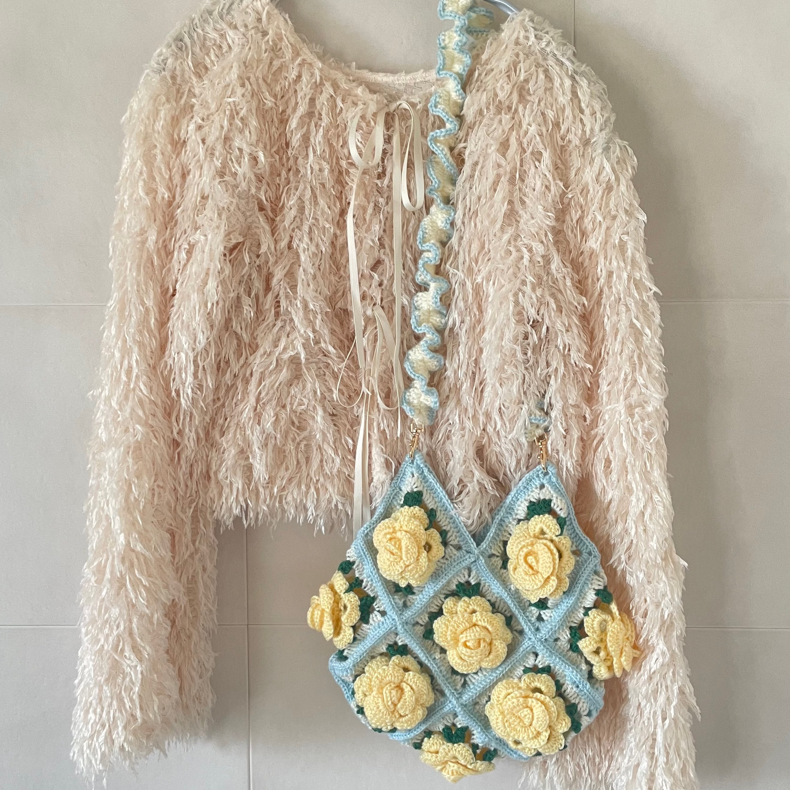 Rose frill bag 【yellow】