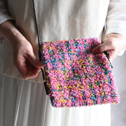 カラフルネップファンシーツイードのスマホポシェット 4枚目の画像