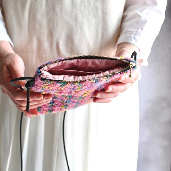 カラフルネップファンシーツイードのスマホポシェット 5枚目の画像