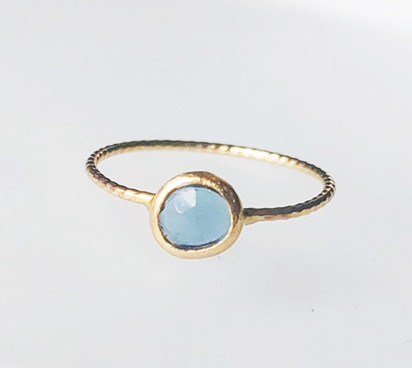 【SALE】一点物 K10YG 13号ロンドンブルートパーズリング　大人のアクセサリー指輪　天然石　K10YG