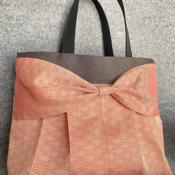 畳へり トートバッグ オレンジ 小さめ ヘリバッグ