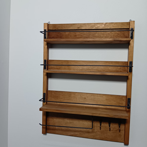 壁掛け 棚 木製 キッチン ラック スパイスラック 木製雑貨