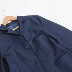 ＊ラスト１ 　最終ＳＡＬＥ斜横ぐーんと伸びる伸縮ストレッチ生地　気楽に羽織れるジャケット　羽織り　ネイビーデニム R12 15枚目の画像