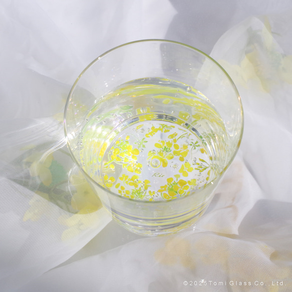 【底に水彩花と名入れ】　花咲くグラス／菜の花／AN825-nh／Creema限定 12枚目の画像