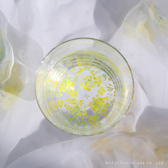 【底に水彩花と名入れ】　花咲くグラス／菜の花／AN825-nh／Creema限定 11枚目の画像