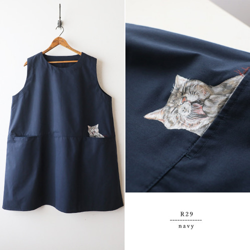 芸術の秋／最終SALE 手描き 90cm ポケットからひょっこり