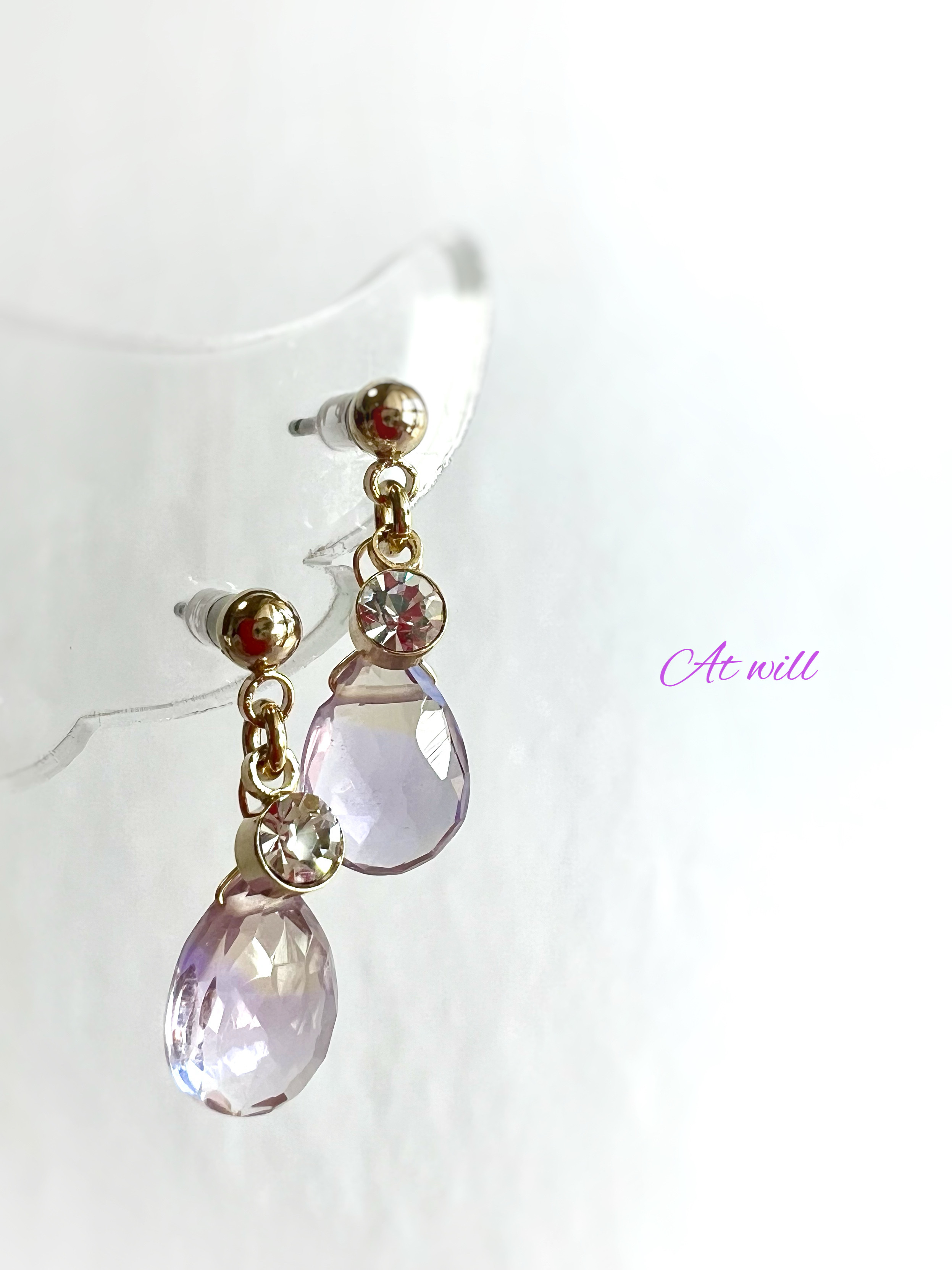 春の天然石♪アメトリンピアス/金属アレルギー対応FDAピアス