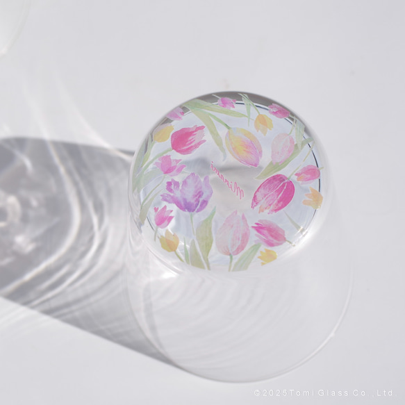 【底に水彩花と名入れ】　花咲くグラス／チューリップ／AN825-cu／Creema限定 16枚目の画像