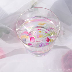 【底に水彩花と名入れ】　花咲くグラス／チューリップ／AN825-cu／Creema限定 7枚目の画像