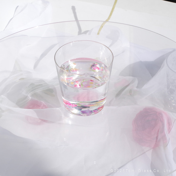 【底に水彩花と名入れ】　花咲くグラス／チューリップ／AN825-cu／Creema限定 5枚目の画像