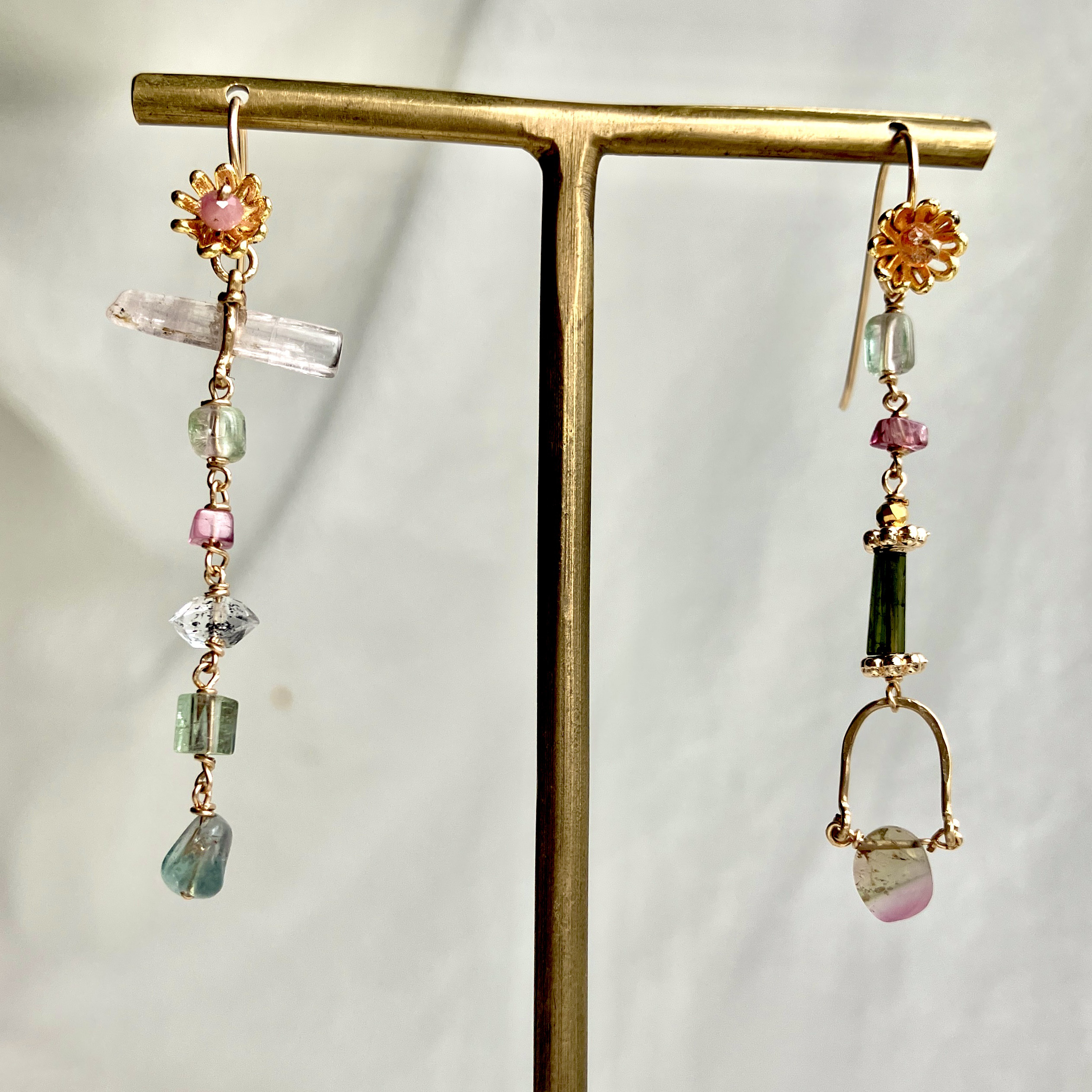 Floral bouquet　K１４gfフックピアス　１点もの　イヤリング等変更可