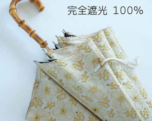 クラシコ 完全遮光 100% 日傘 アネモネ 刺繍 レース かわずばり ギフト