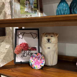 【オーダーメイド】送料無料 似顔絵やお名前入り ペット骨壷 【骨壺収納型】うちの子・犬・猫 陶器製 3枚目の画像