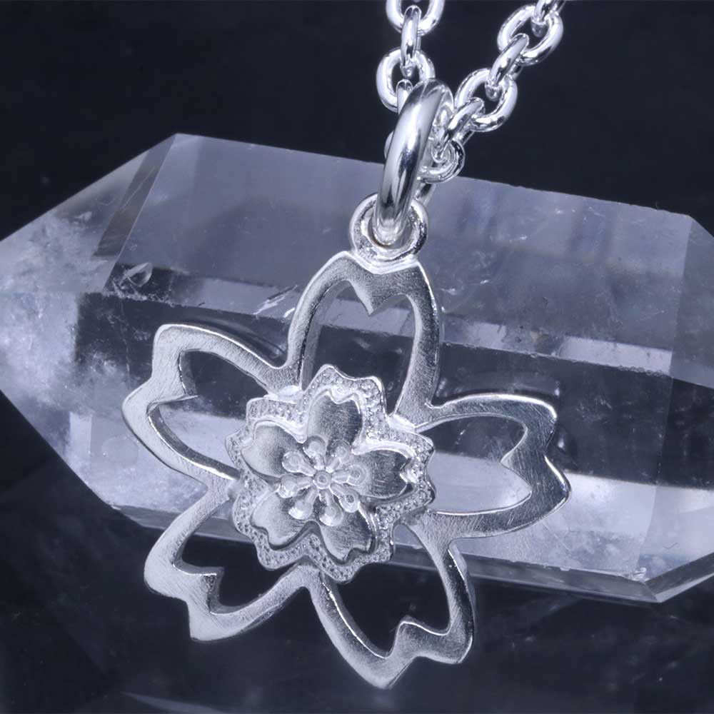 ペンダント ネックレス メンズ :  桜 ペンダントトップ シルバー さくら サクラ SAKURA 和柄 P-803