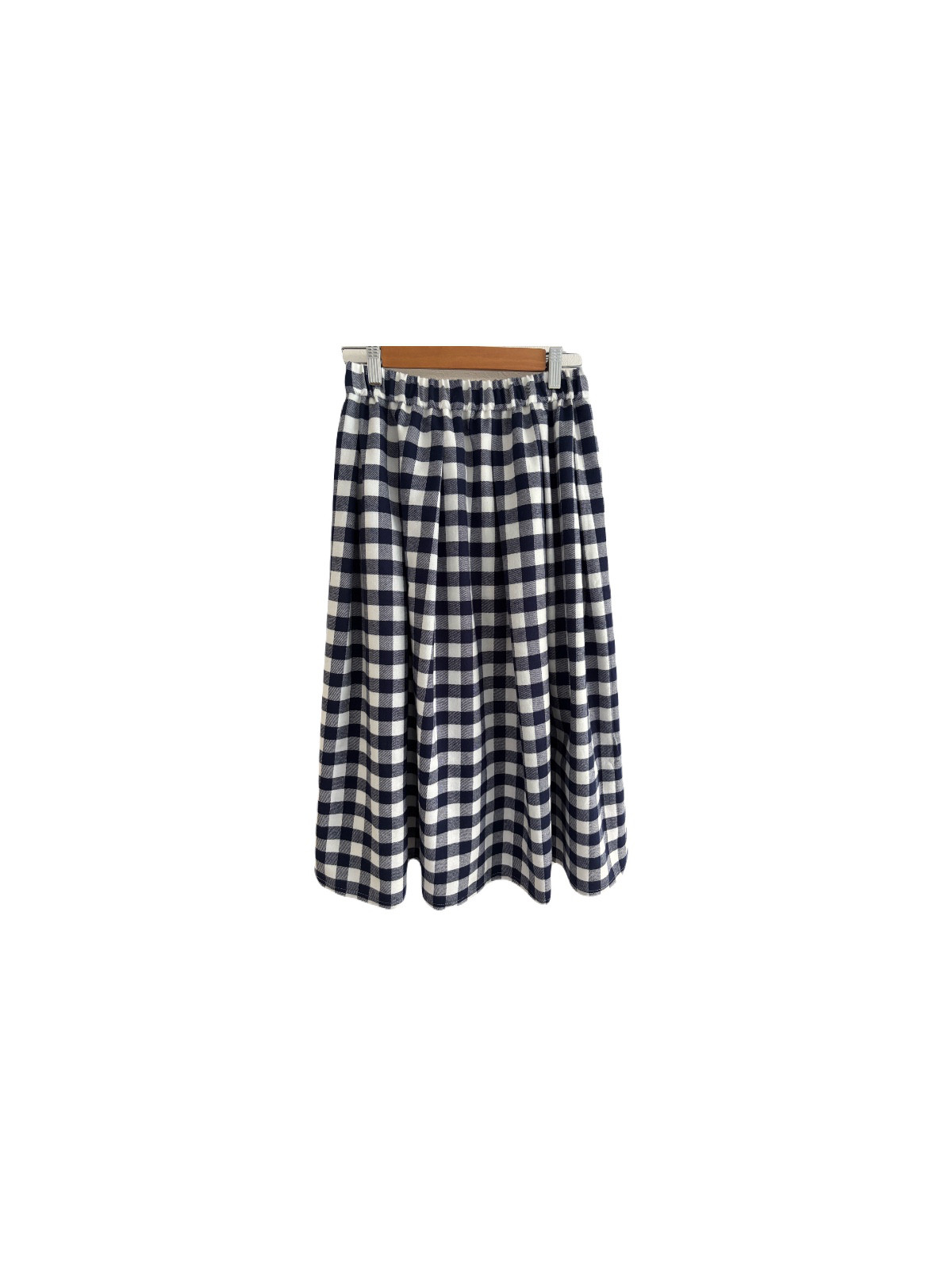コットンのギンガムチェックのギャザースカート