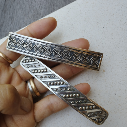 シルバー925 ヴィンテージ風バレッタ バレッタ ViaHijau 通販 19047412