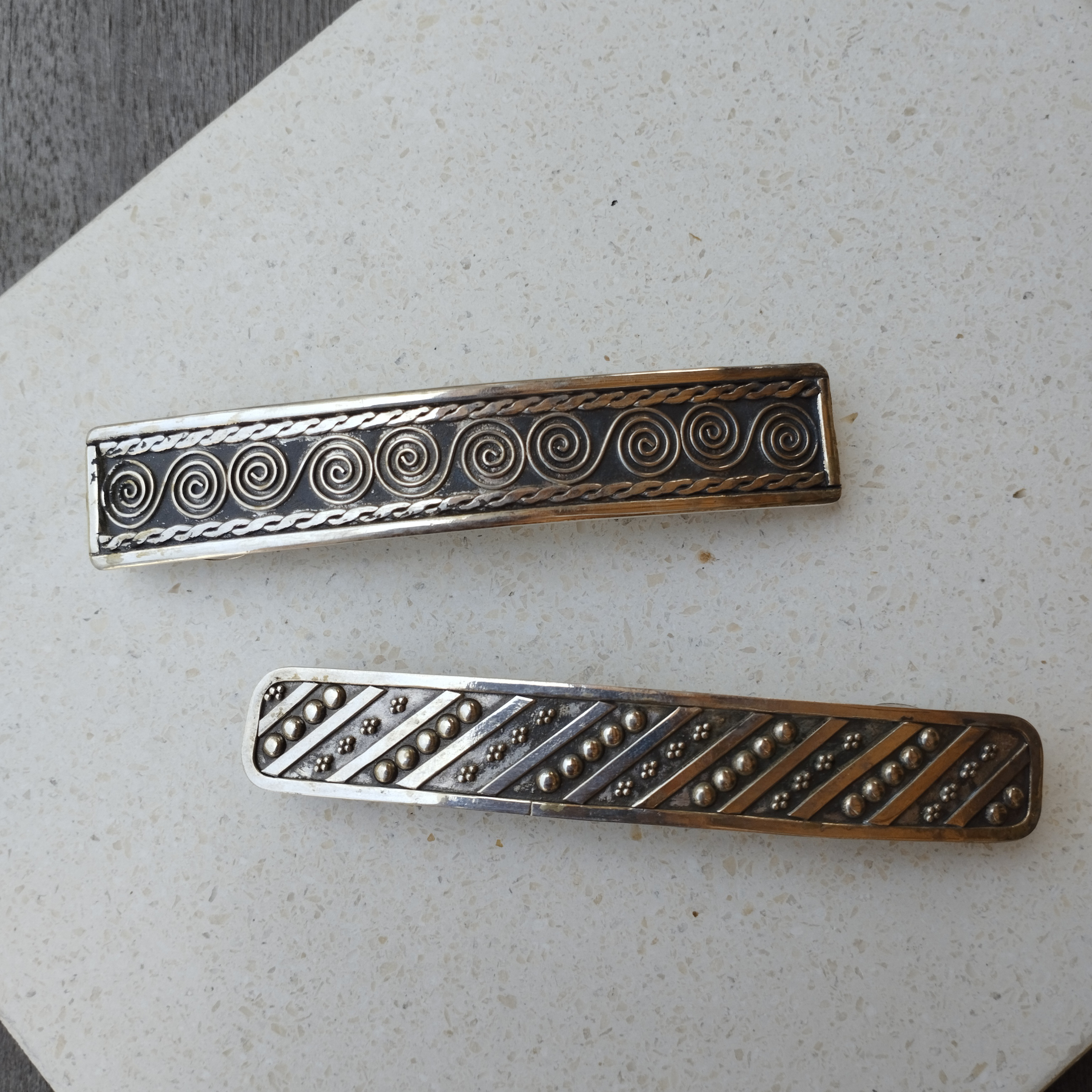 シルバー925 ヴィンテージ風バレッタ