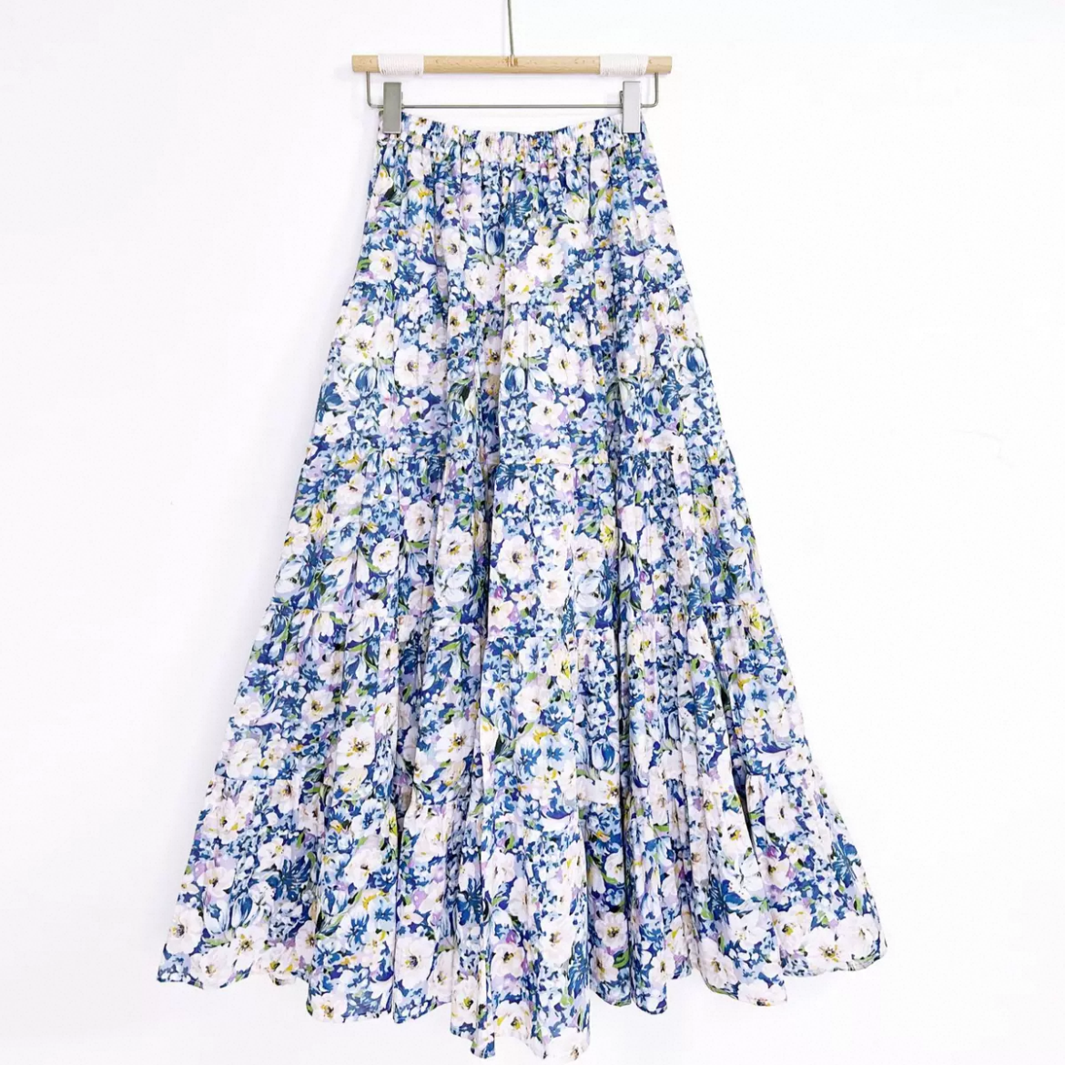 花柄スカート 綿麻スカート 大人カジュアルスカート ロングスカート レディーススカート 春夏秋