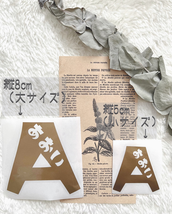 小サイズ:ひらがなお名前ステッカー おしゃれ かわいい 名前シール イニシャルシール オリジナルステッカー 部活 保育園 5枚目の画像