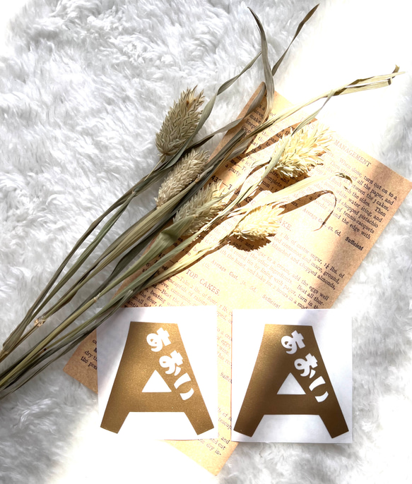 小サイズ:ひらがなお名前ステッカー おしゃれ かわいい 名前シール イニシャルシール オリジナルステッカー 部活 保育園 1枚目の画像