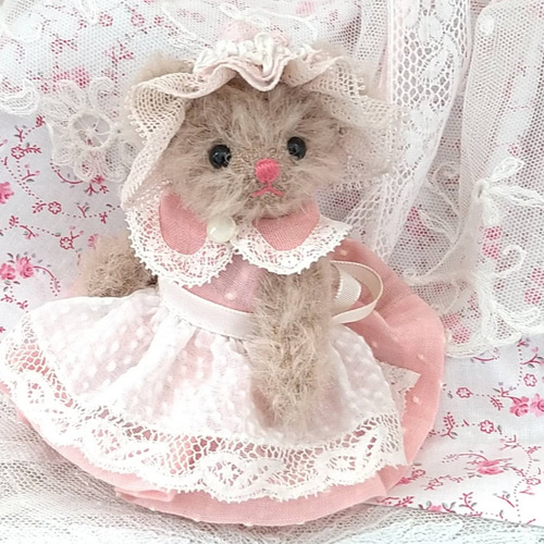 アンティーク　ビンテージ ベビー　ドール　テディベア　ぬいぐるみ　ドレス テディベア アンティーク風 ベビードレス - メルカリ