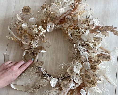 flowers wreath ルナリア ホワイト リース ドライフラワー ナチュラル