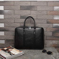 銀座タニザワ レザー バッグ グレンライン ダレスバッグ (小) ブラック