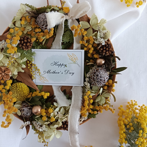 専用＊アジサイ 鳥の巣風ドライフラワーリース アジサイ 鳥の巣風ドライフラワーリース - fu.wa.ran＊botanical