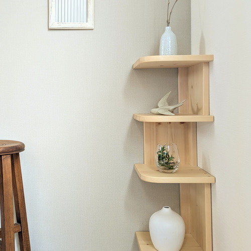 スッキリ！コーナーシェルフ置き式○オープンタイプ 収納家具 トイレ