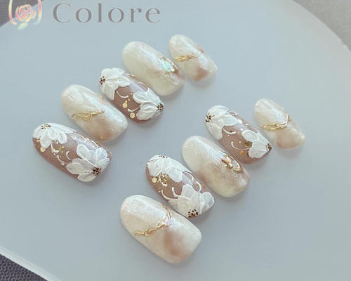大人綺麗なフラワーネイル ネイルチップ（つけ爪） nail-colore 通販