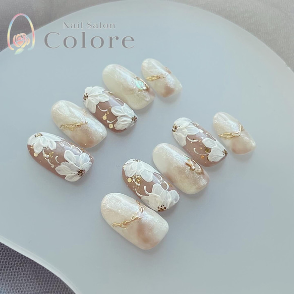 大人綺麗なフラワーネイル ネイルチップ（つけ爪） nail-colore 通販